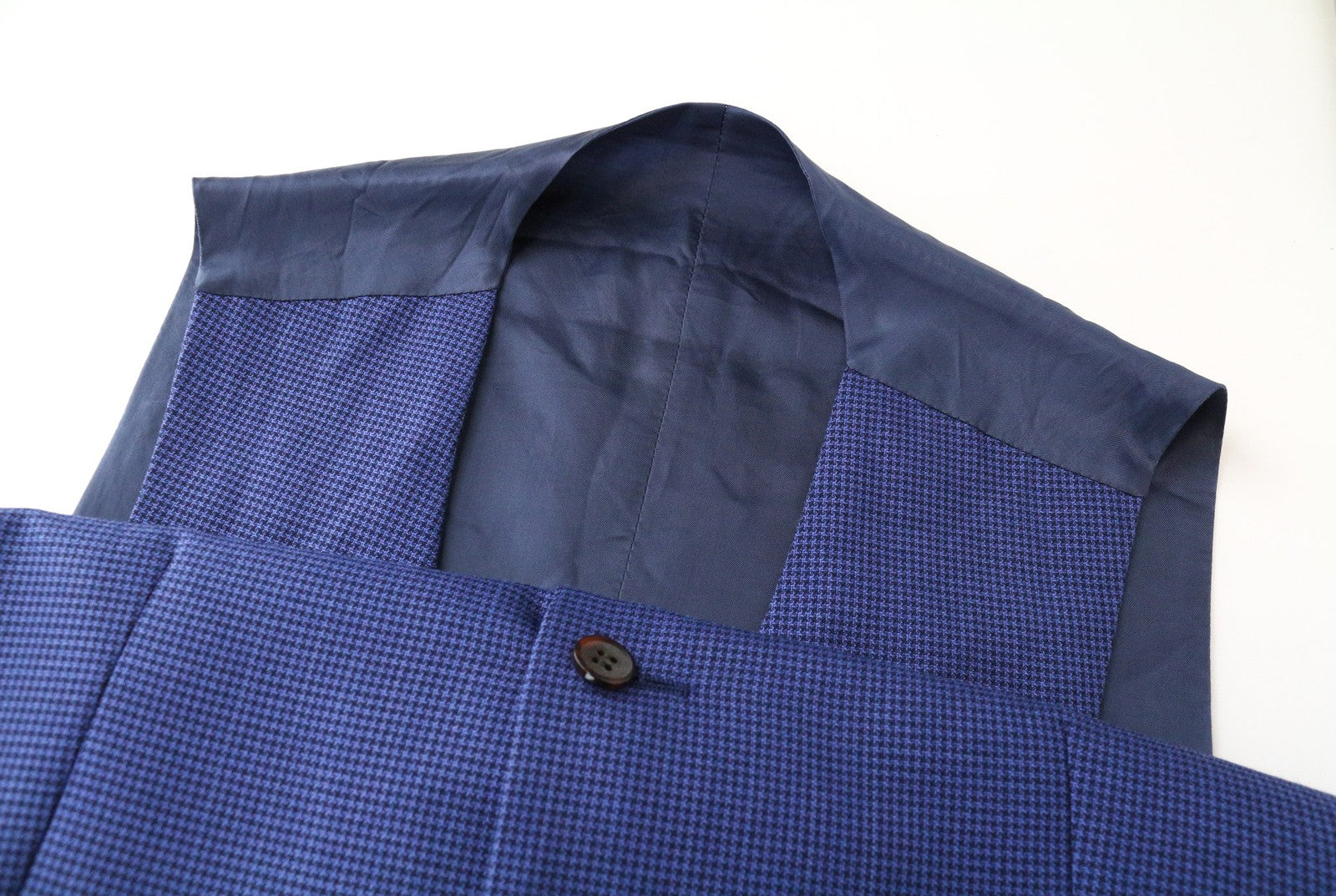 SUITSUPPLY Havana Men's Blazer UK36R Blue Slim Wool Silk Houndstooth 2Pc Suit