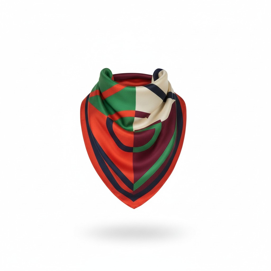 GANT Icon G Color Block Silk Women Scarf OS Pumpkin Orange Lightweight