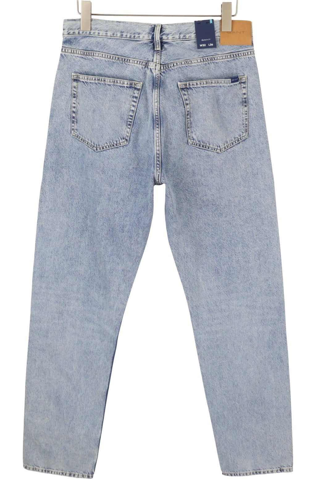 GANT Relaxed Classic Men Jeans W32/L36 Light Blue Bronken In Faded Button Fly