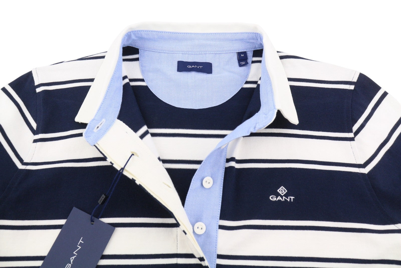 GANT Striped Heavy Rugger Women Dress M Evening Blue Straight Cut Knee-Length