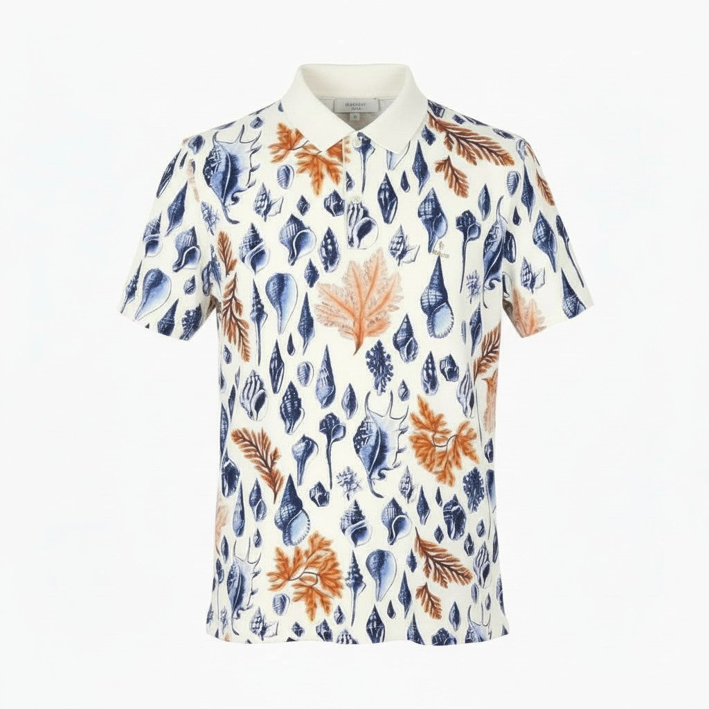 GANT Seaside SS Rugger Men Polos XL Eggshell Patterned Short Sleeve T-Shirt