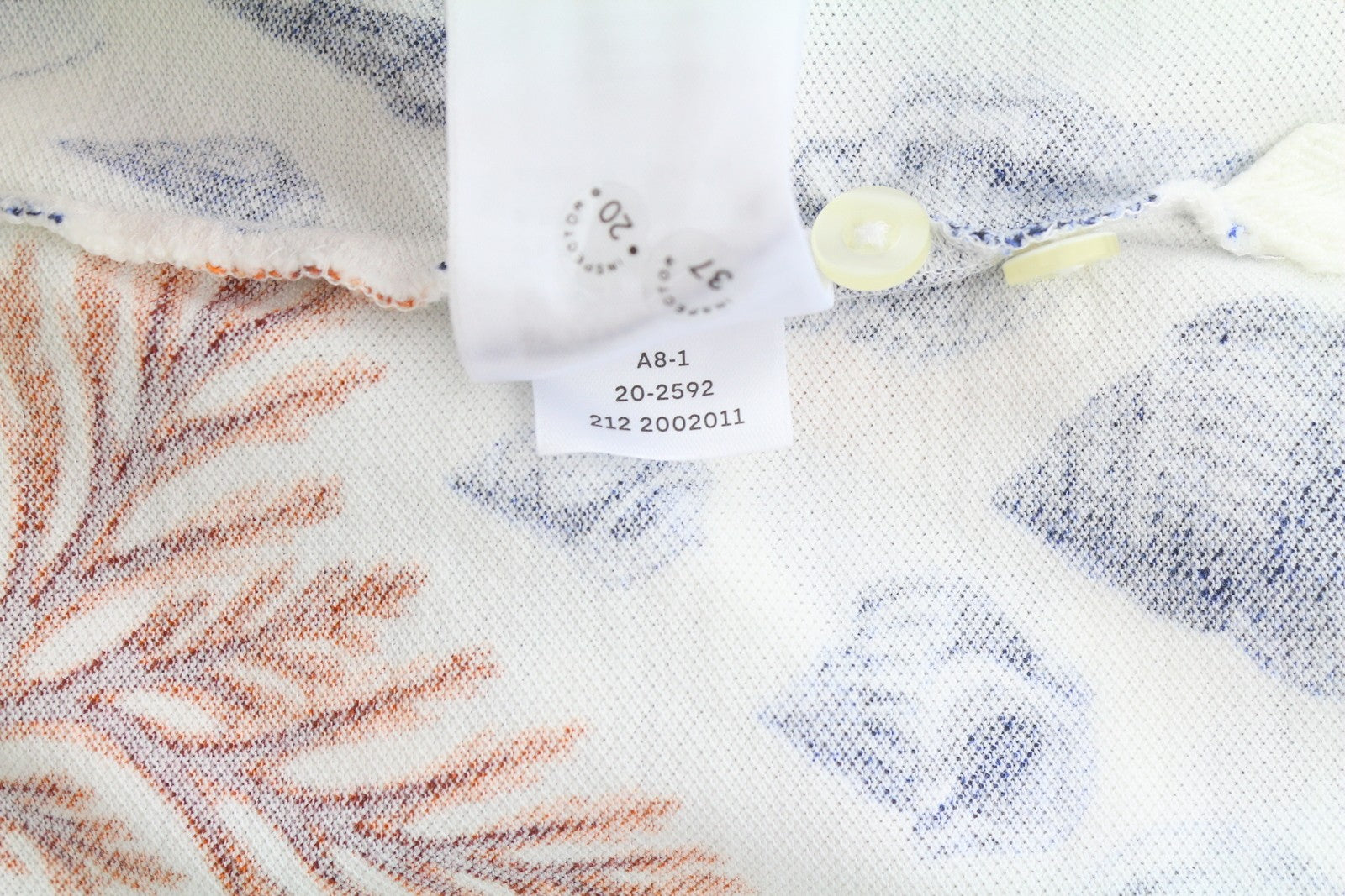 GANT Seaside SS Rugger Men Polos XL Eggshell Patterned Short Sleeve T-Shirt