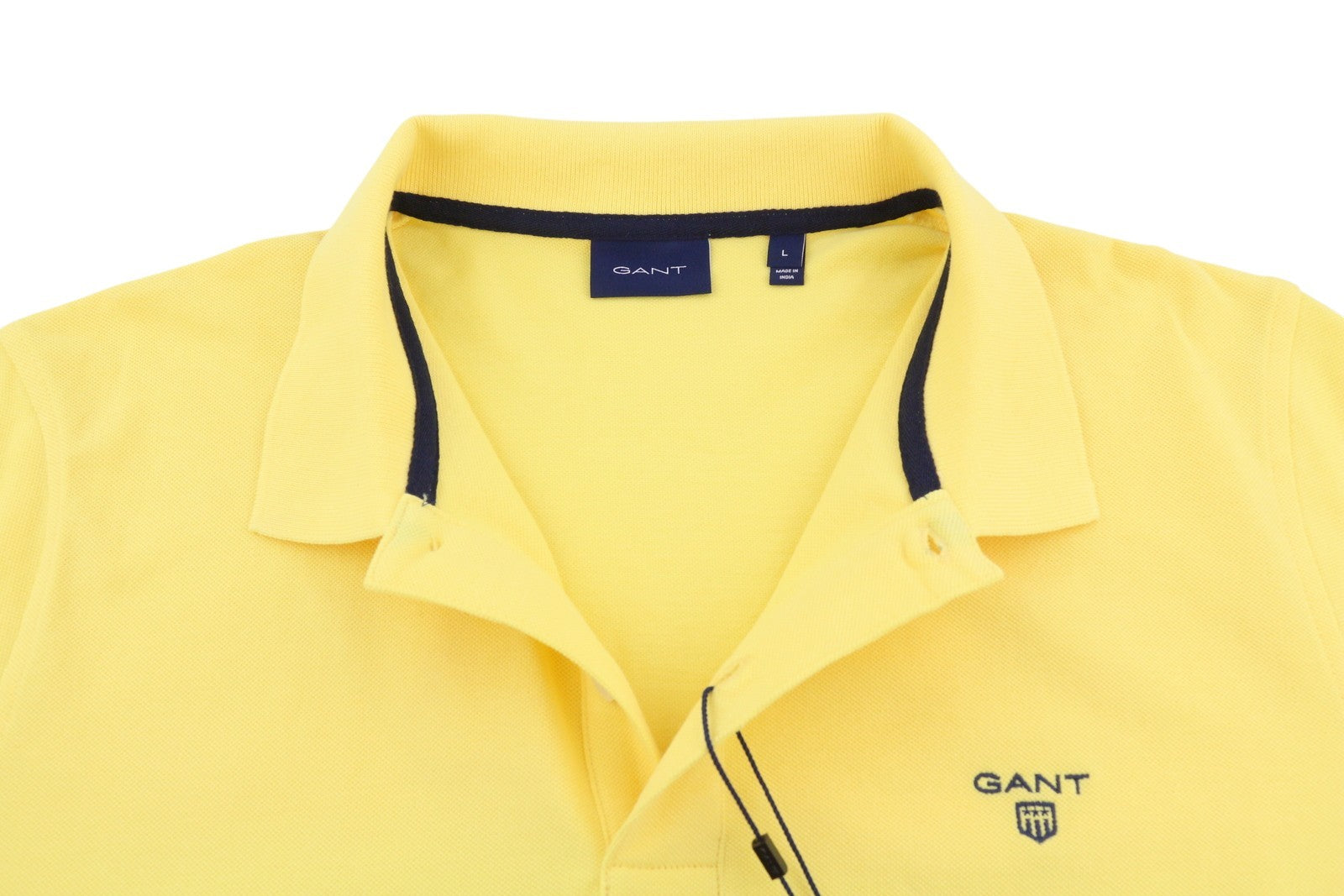 GANT Summer Pique SS Rugger Men Polos L Brimestone Yellow Logo Short Sleeve