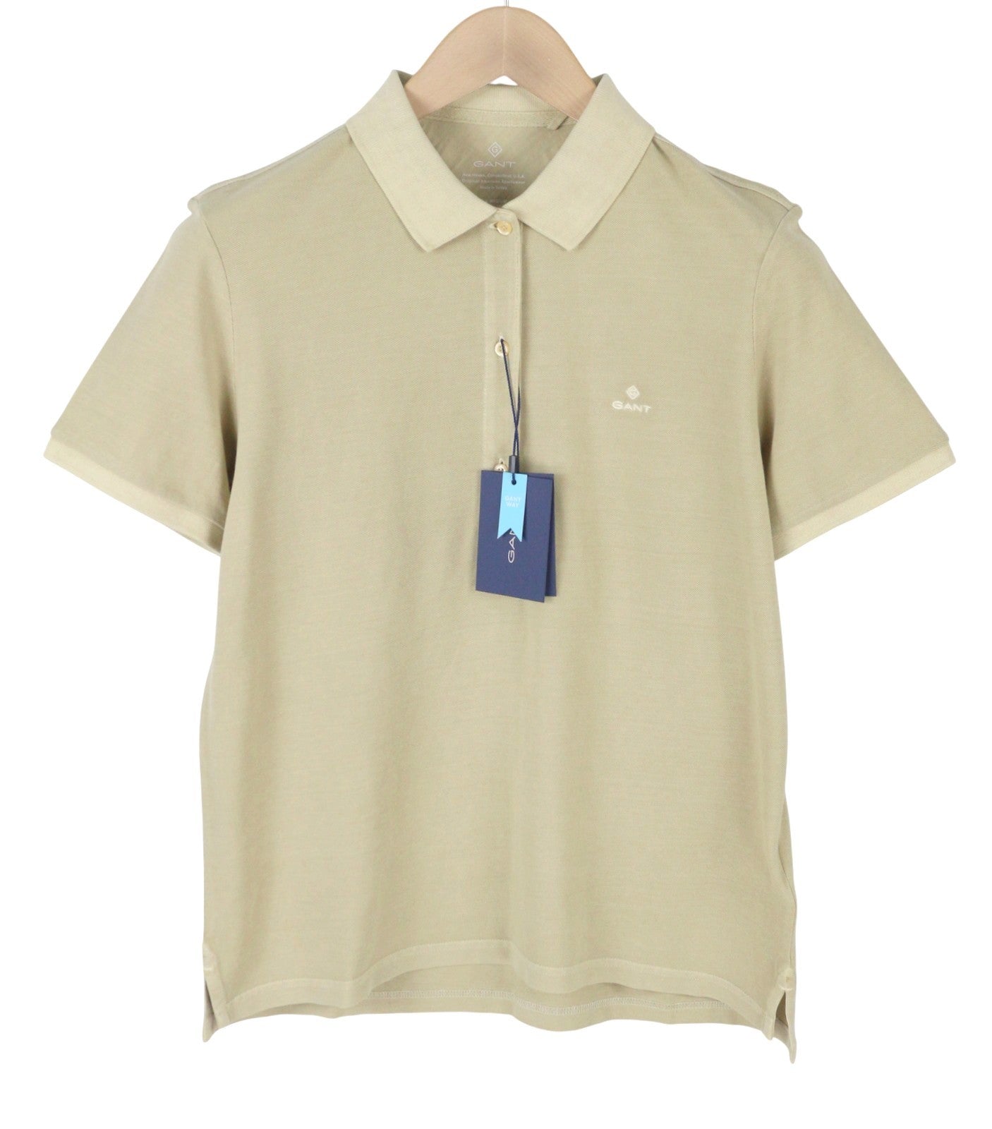GANT Sunfaded SS Polo Pique Women T-Shirt M Desert Beige Faded Short Sleeve