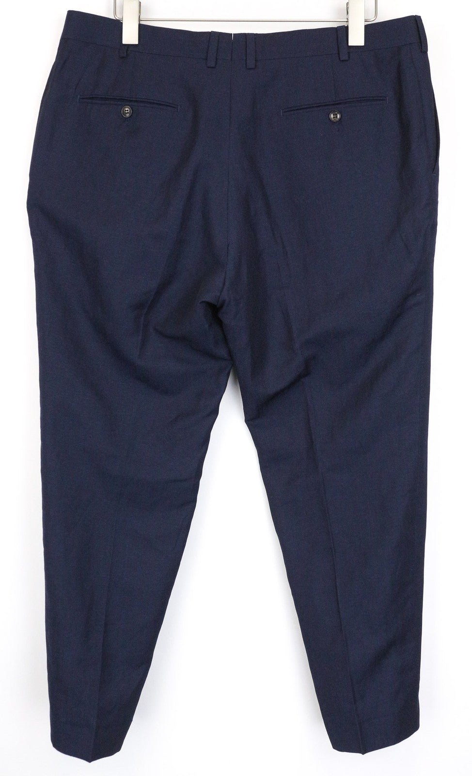 SUITSUPPLY Soho Men's Trousers UK48R Blue Slim Wool Linen Melange Flat-Front