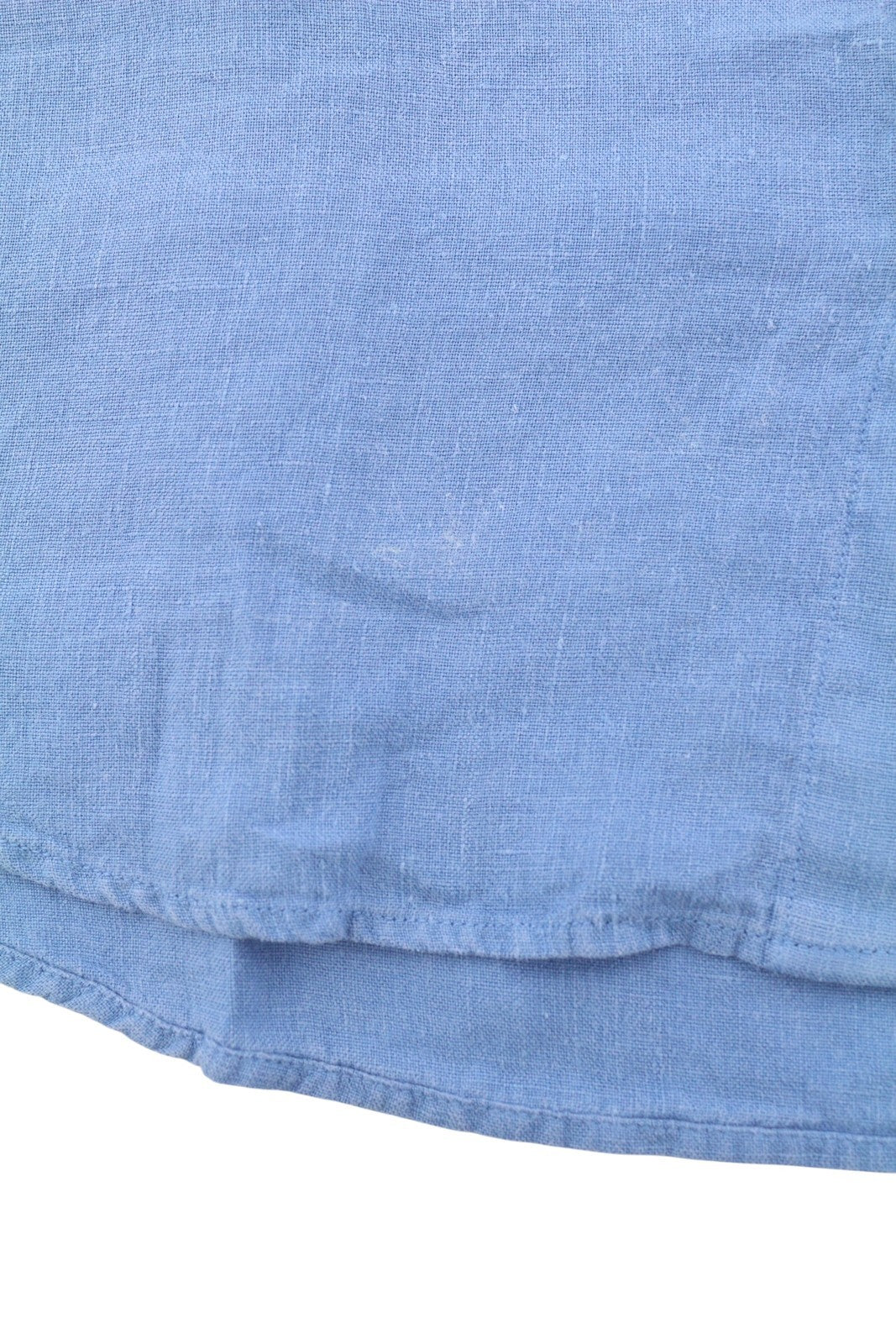 GANT GMT Dyed Linen Slim BD SS Men Shirt XL Mid Blue Button-Up Short Sleeve