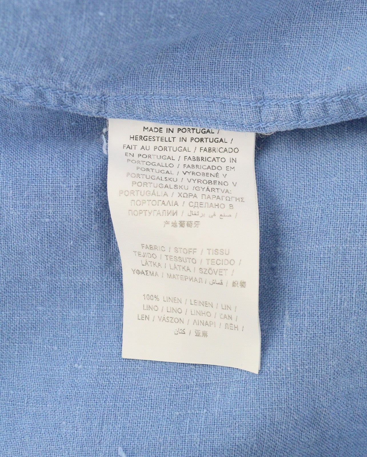 GANT GMT Dyed Linen Slim BD SS Men Shirt XL Mid Blue Button-Up Short Sleeve