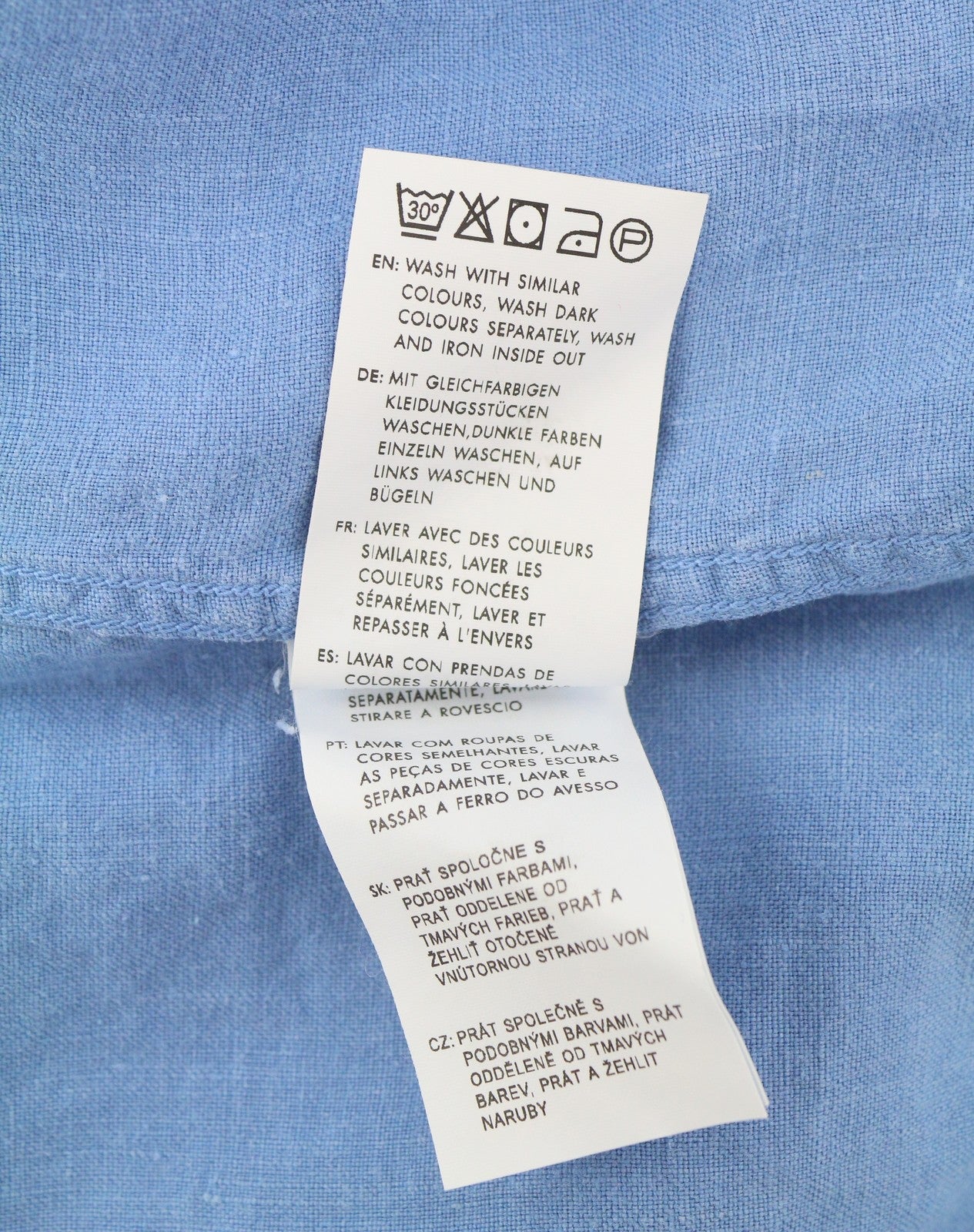 GANT GMT Dyed Linen Slim BD SS Men Shirt XL Mid Blue Button-Up Short Sleeve