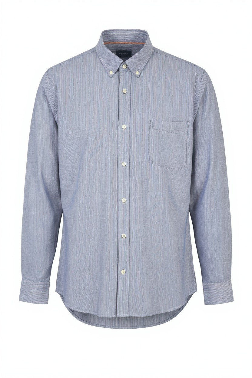 GANT Reg Texture BD Men Shirt XL Persian Blue Button-Down Neck Patch Pocket