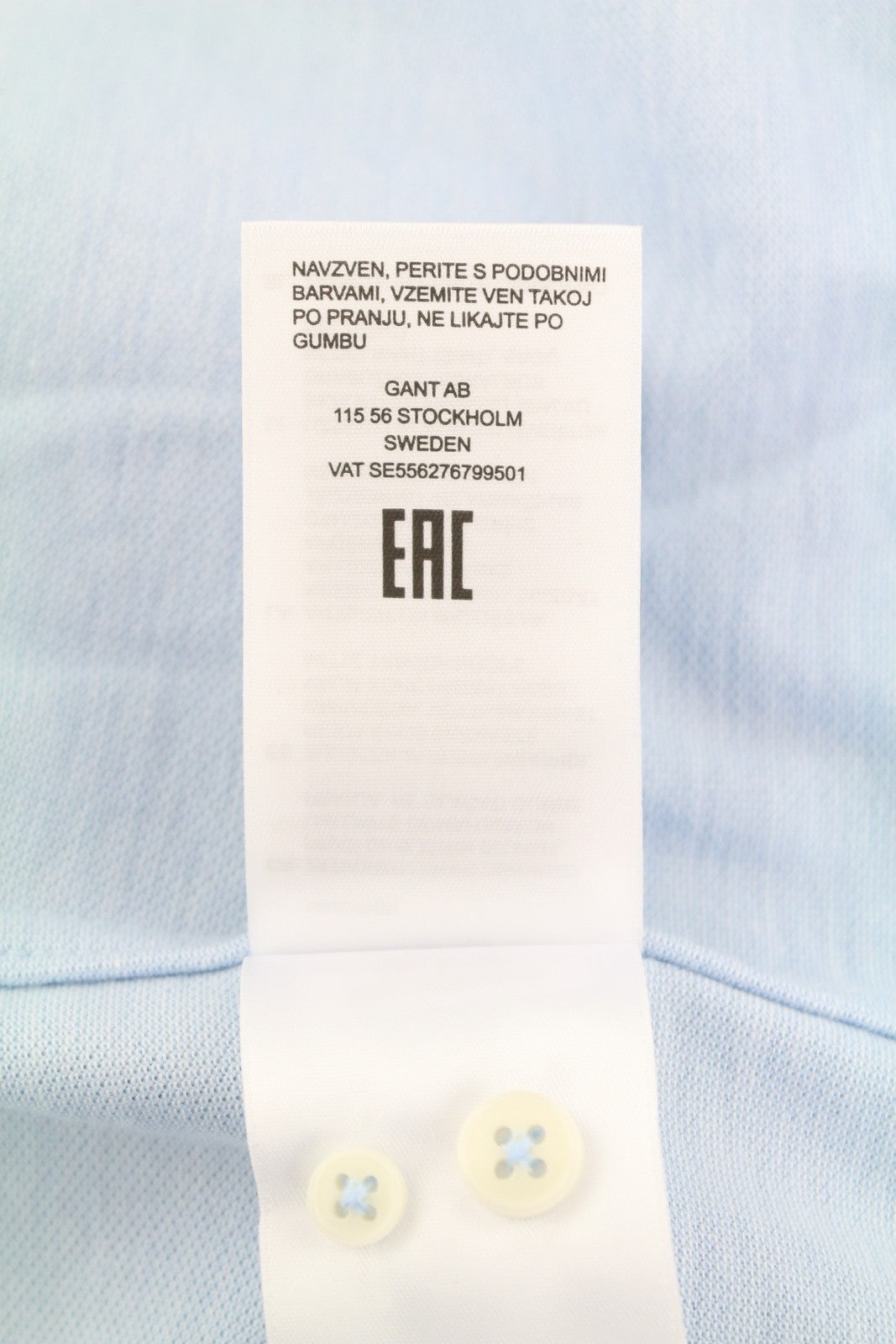 GANT Reg Jersey Pique Men Shirt M Capri Blue Button-Down Neck Casual