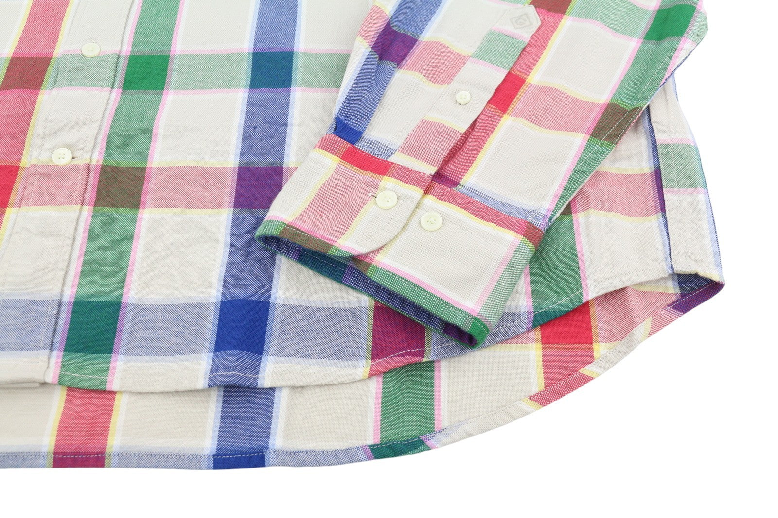 GANT Rel Oxford Check BD Men Shirt 2XL Putty Patch Pocket Button-Down Neck