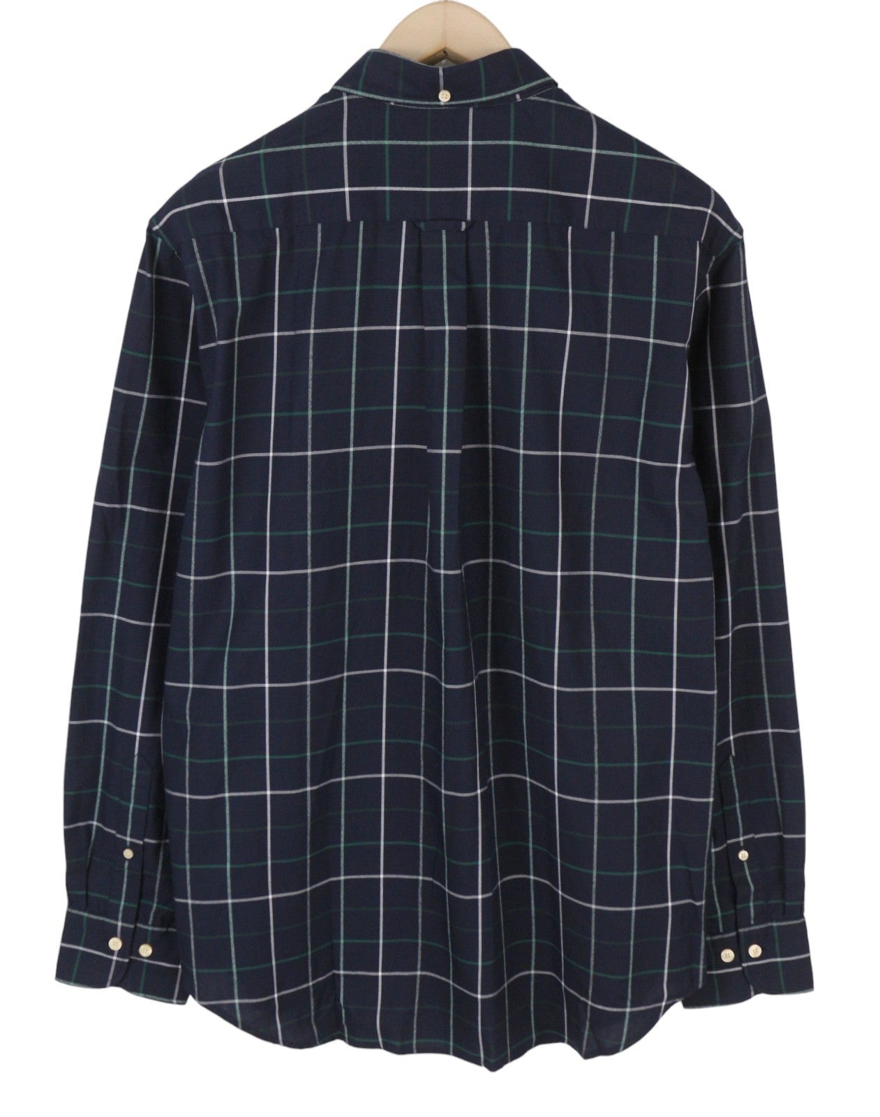 GANT Tech Prep Oxford Check Reg Men Shirt M Ivy Green Button-Down Neck Casual