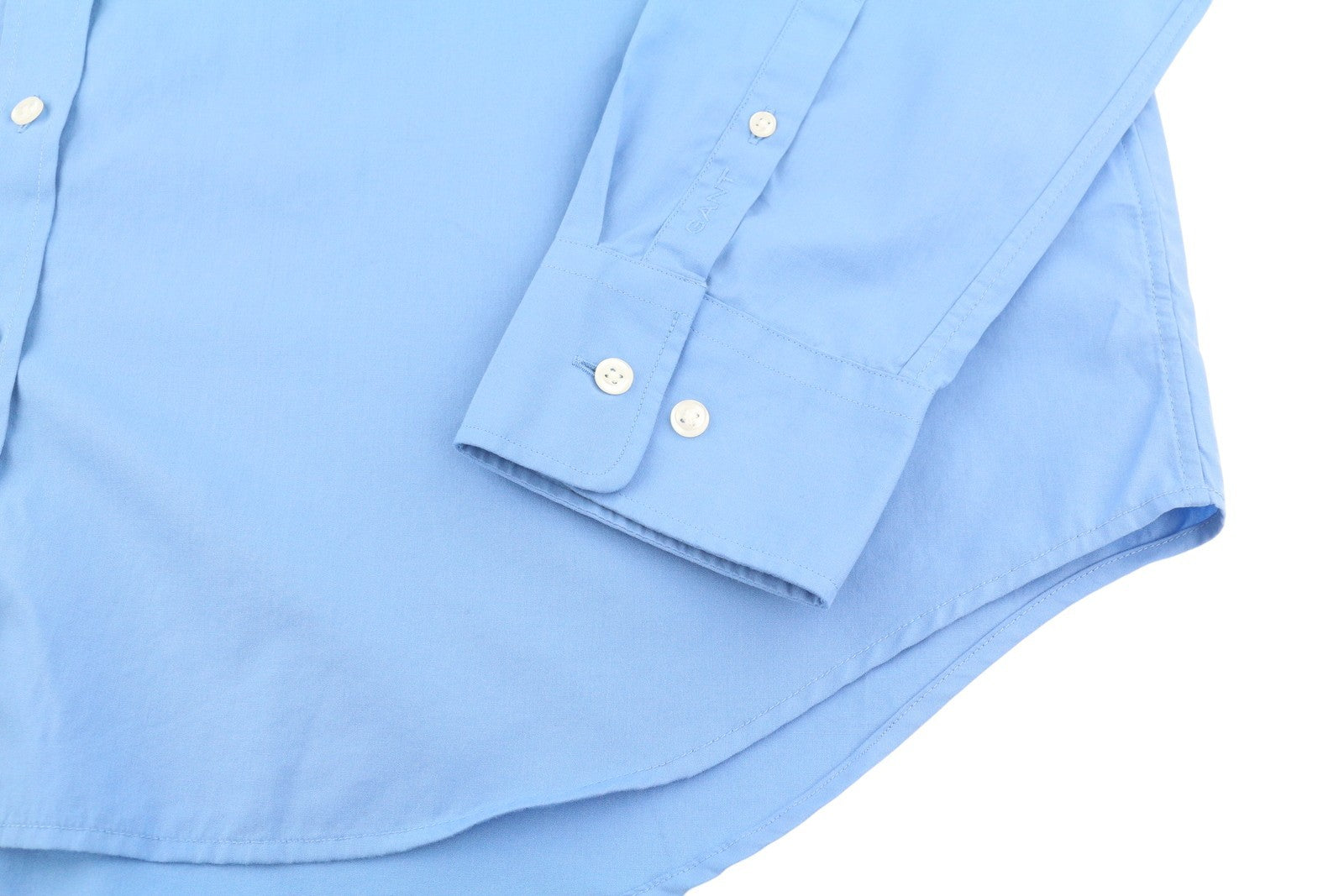 GANT Relaxed Spread Luxury Poplin Women Shirt EU46 Silver Lake Blue Patch Pocket