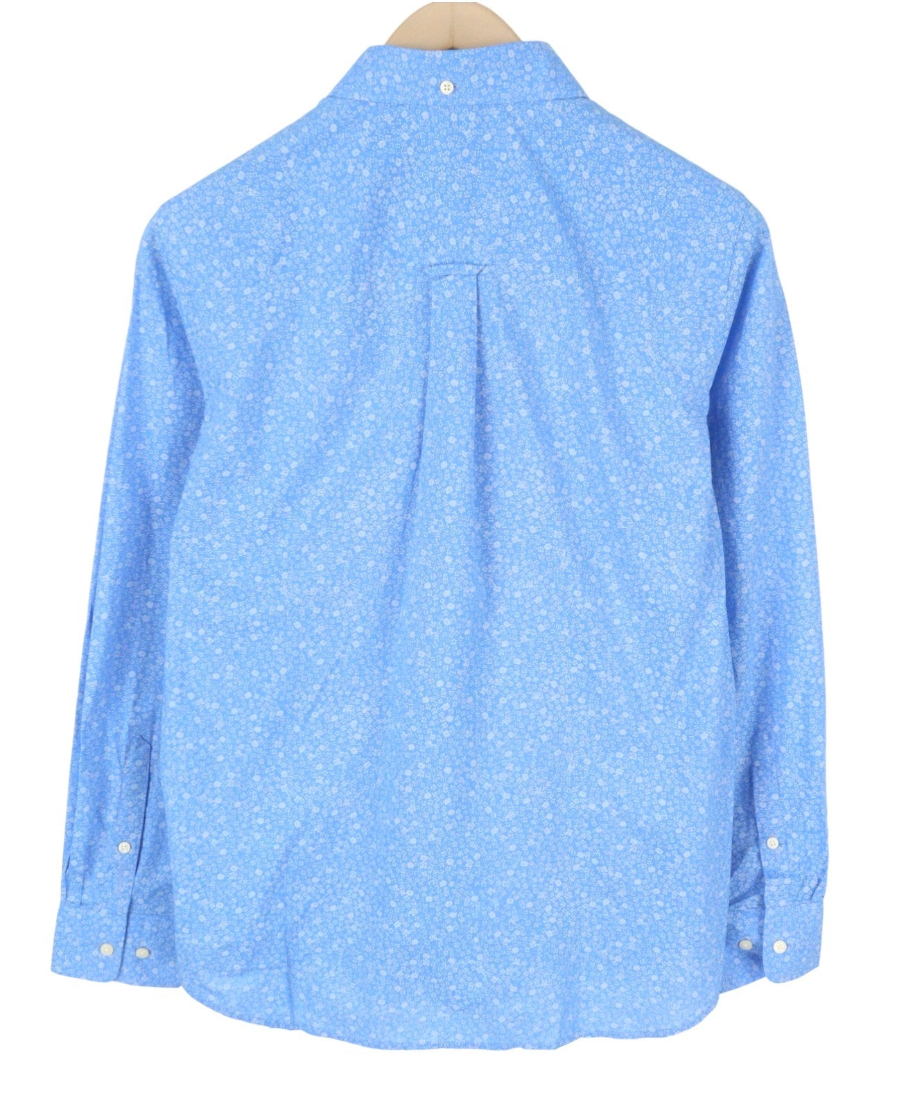 GANT Reg Freedom Flower Women Shirt EU38 Pacific Blue Button-Down Patch Pocket