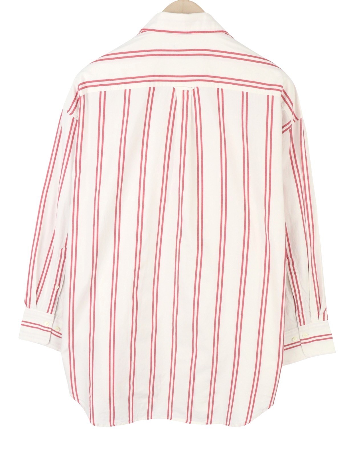 GANT OS Stripe Women Shirt EU38 Bricht Red Patch Pocket Button-Up Casual