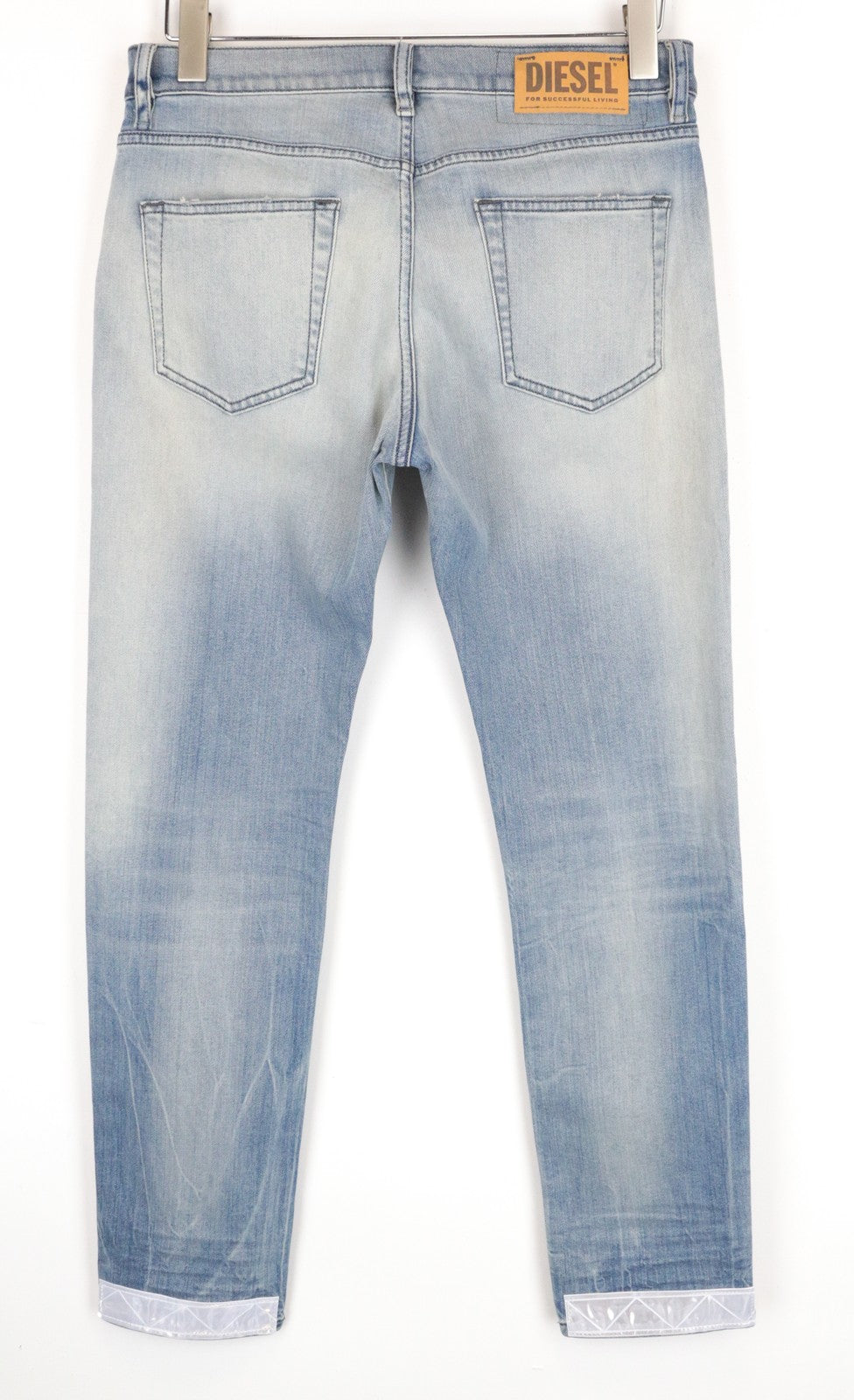 DIESEL D-Strukt 081AP Men Jeans W29/L30 Blue Faded Tapered Stretch Reflectors