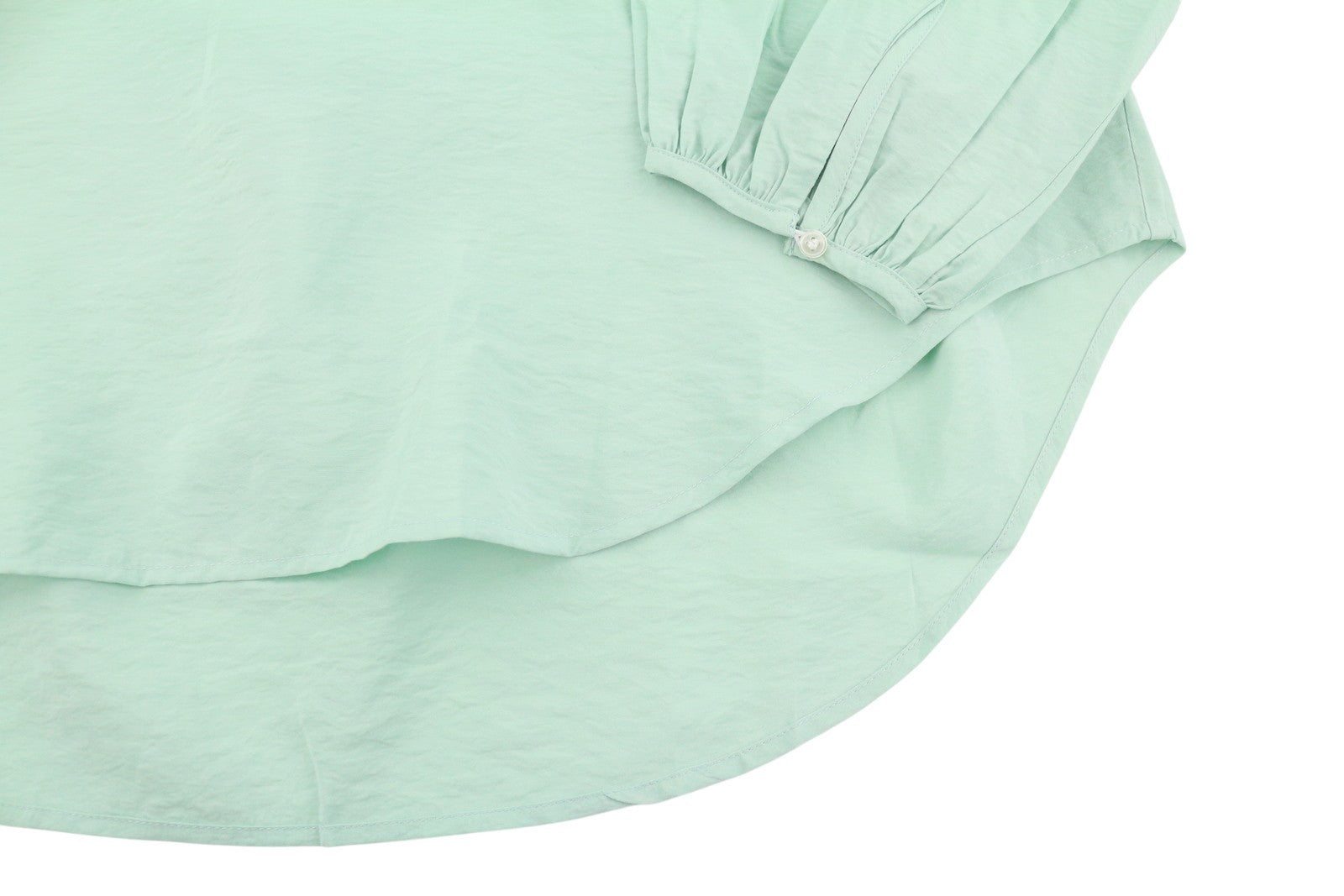 GANT Pop Over Women Blouse EU40 Porcelain Green V-Neck Ties Relaxed 3/4 Sleeves