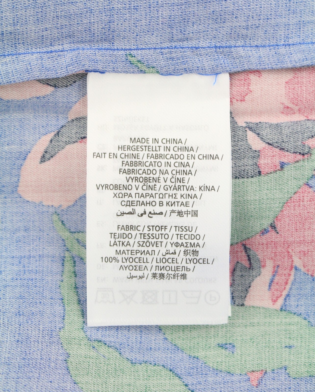 GANT Peonies Print Women Blouse EU38 Bright Cobalt V-Neck Floral Long Sleeve