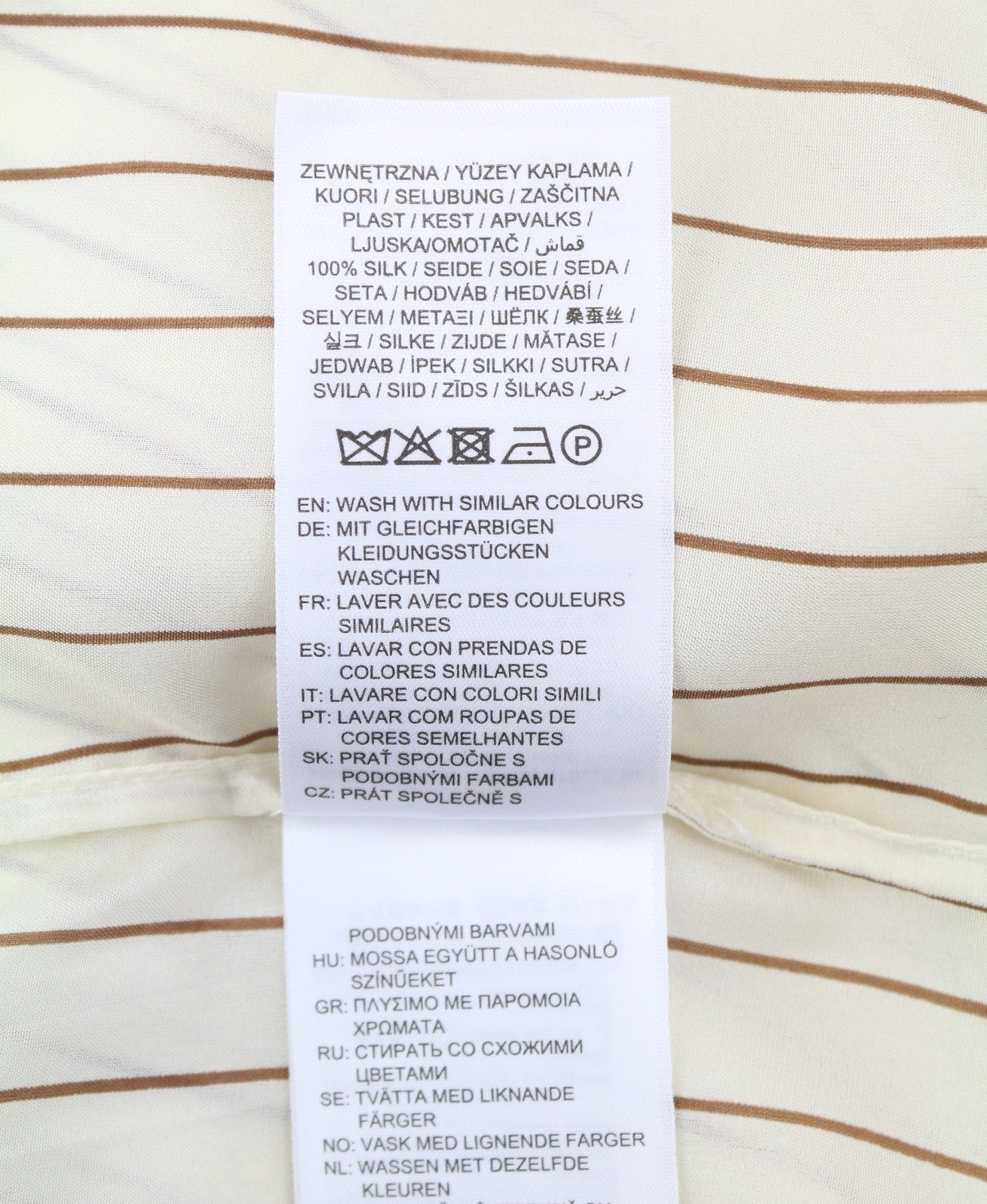 GANT Silk Pinstripe Bow Women Shirt EU44 Oversized Fit Button-Up Long Sleeve