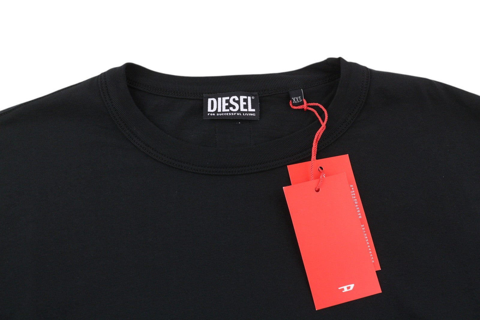 DIESEL T-Shula Men's T-Shirt 2XL Black Long Sleeve Logo Tricot