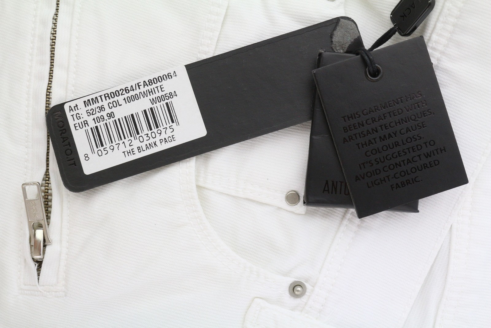 ANTONY MORATO Sepp Men's Trousers W36 White Carrot Fit Zipper