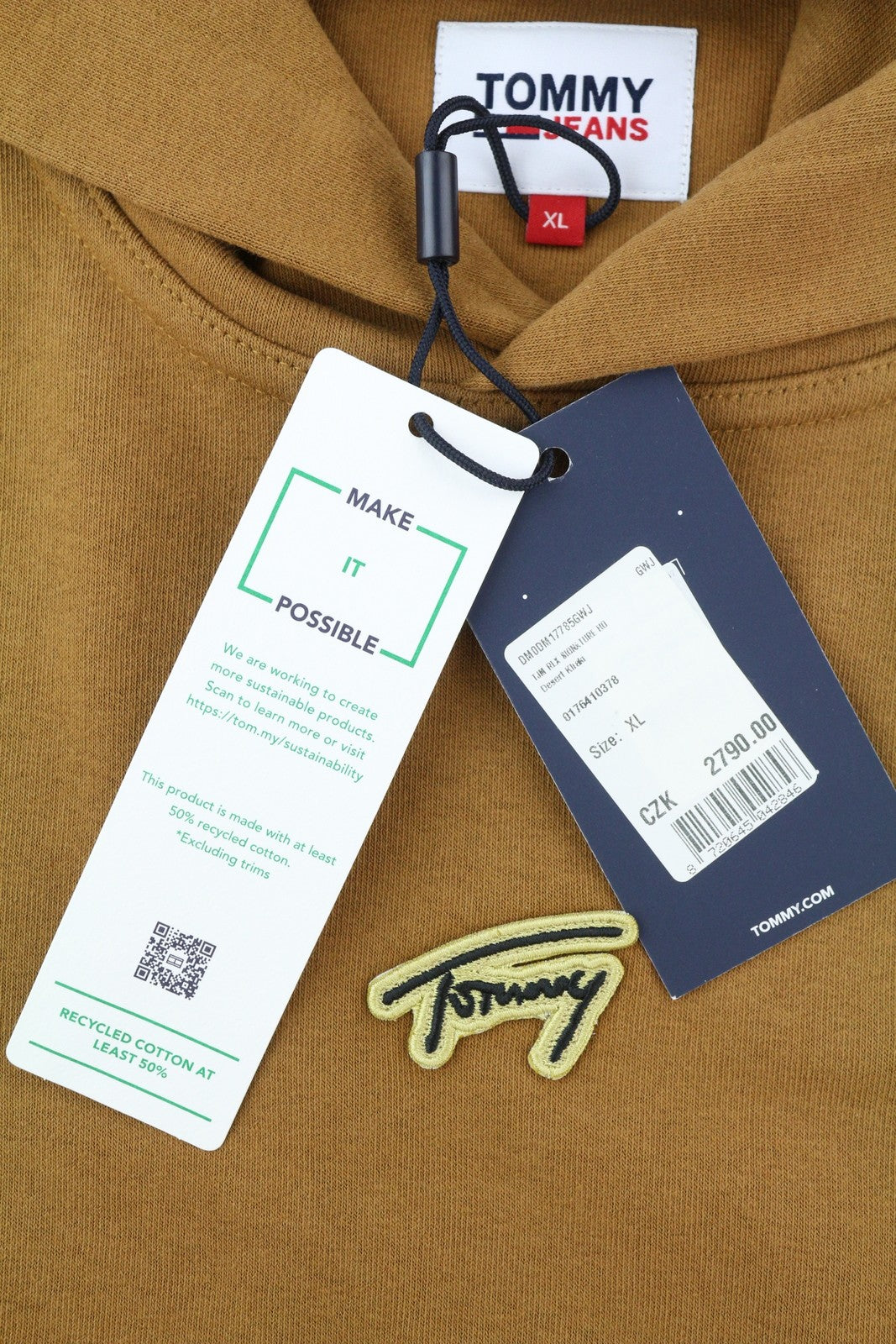 TOMMY HILFIGER RLX Signature Men's Hoodie XL Brown Logo RRP119