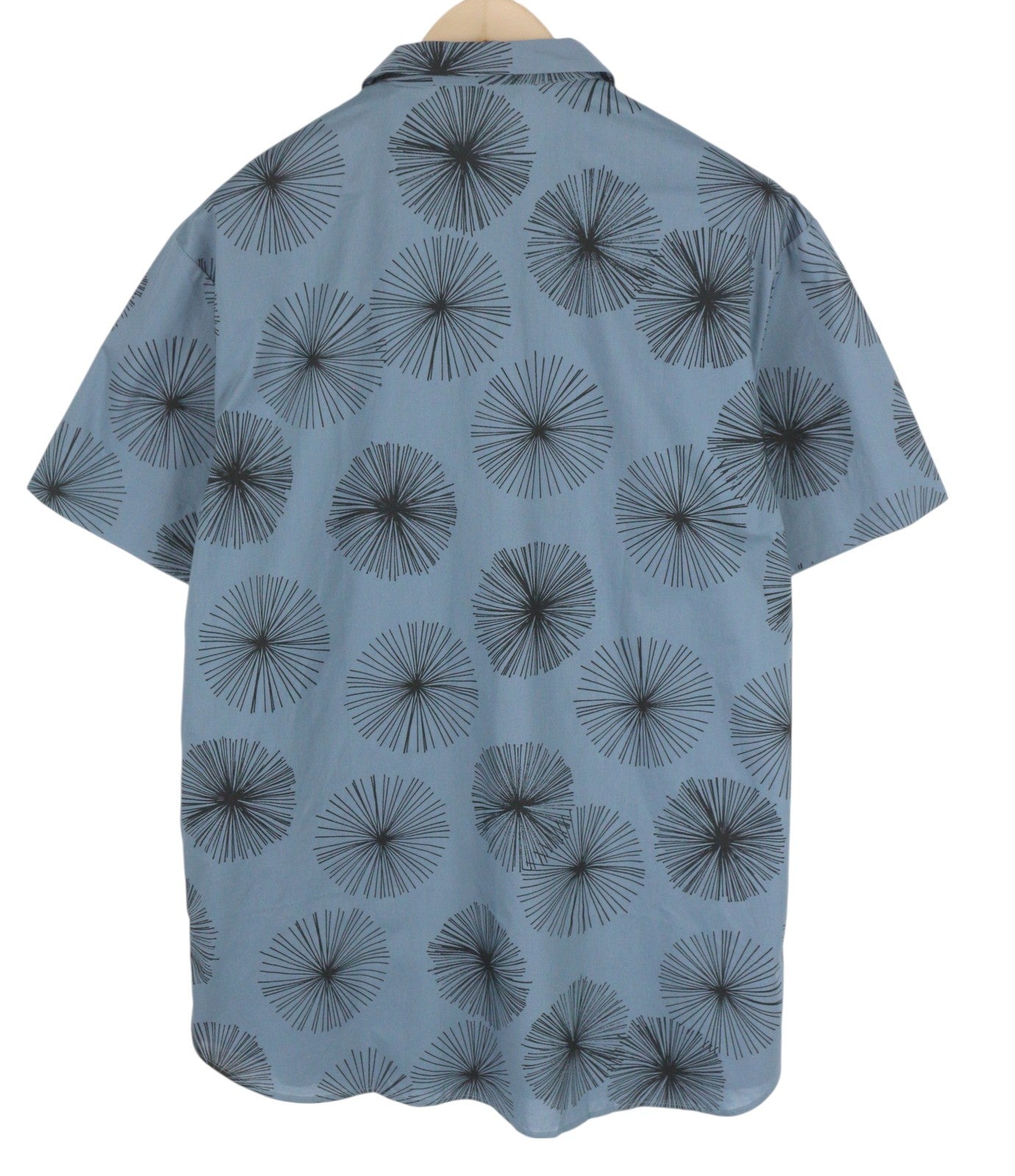 ANTONY MORATO Men's Shirt L Blue Pattern Spread Collar Short Sleeve