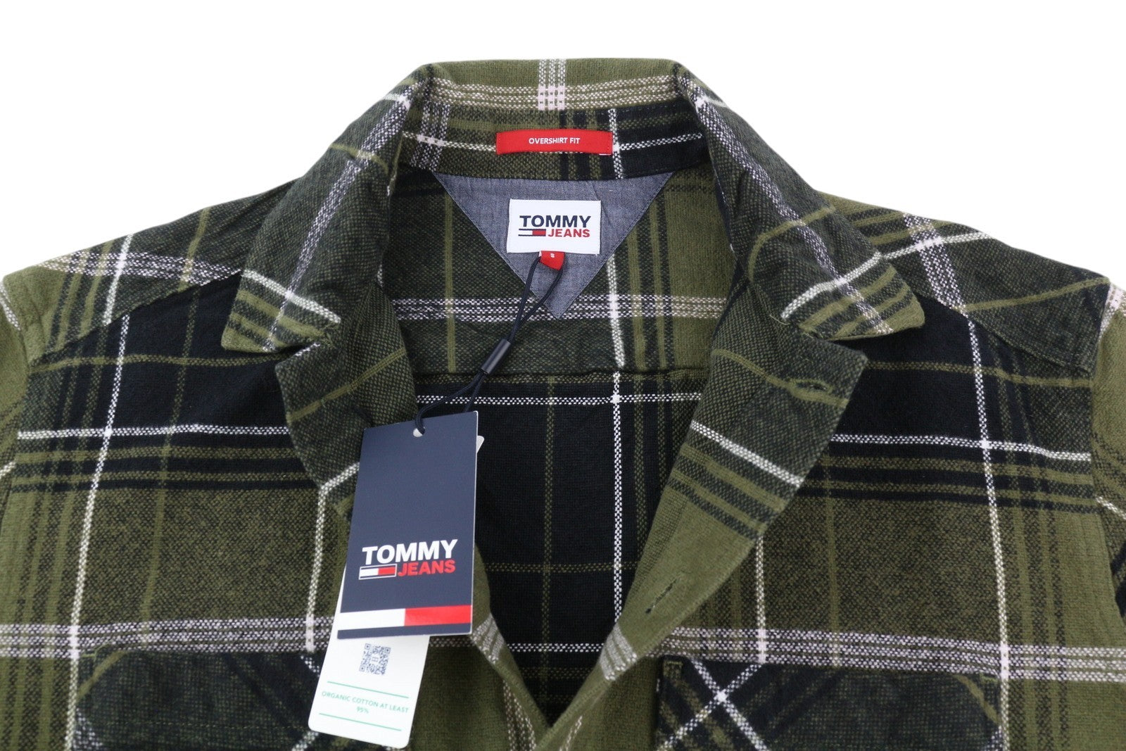 TOMMY HILFIGER Brushed Check Men's Shirt S Green Flannel Overshirt