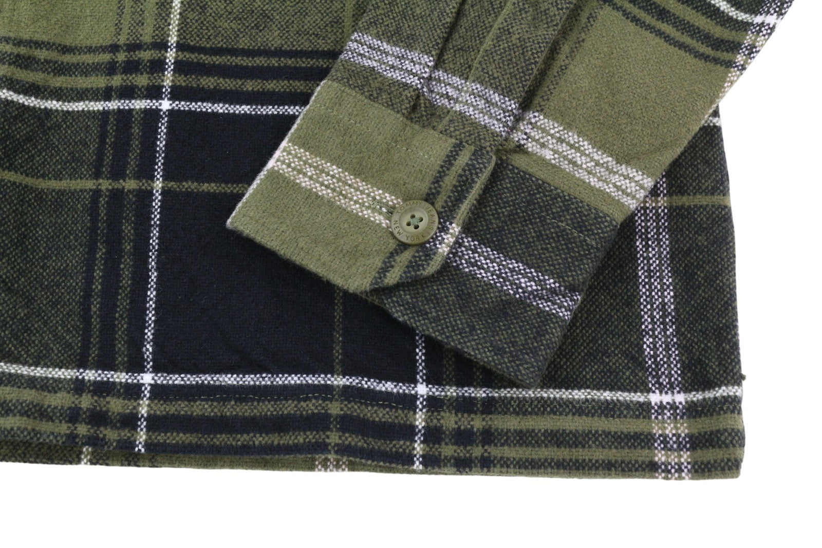 TOMMY HILFIGER Brushed Check Men's Shirt S Green Flannel Overshirt