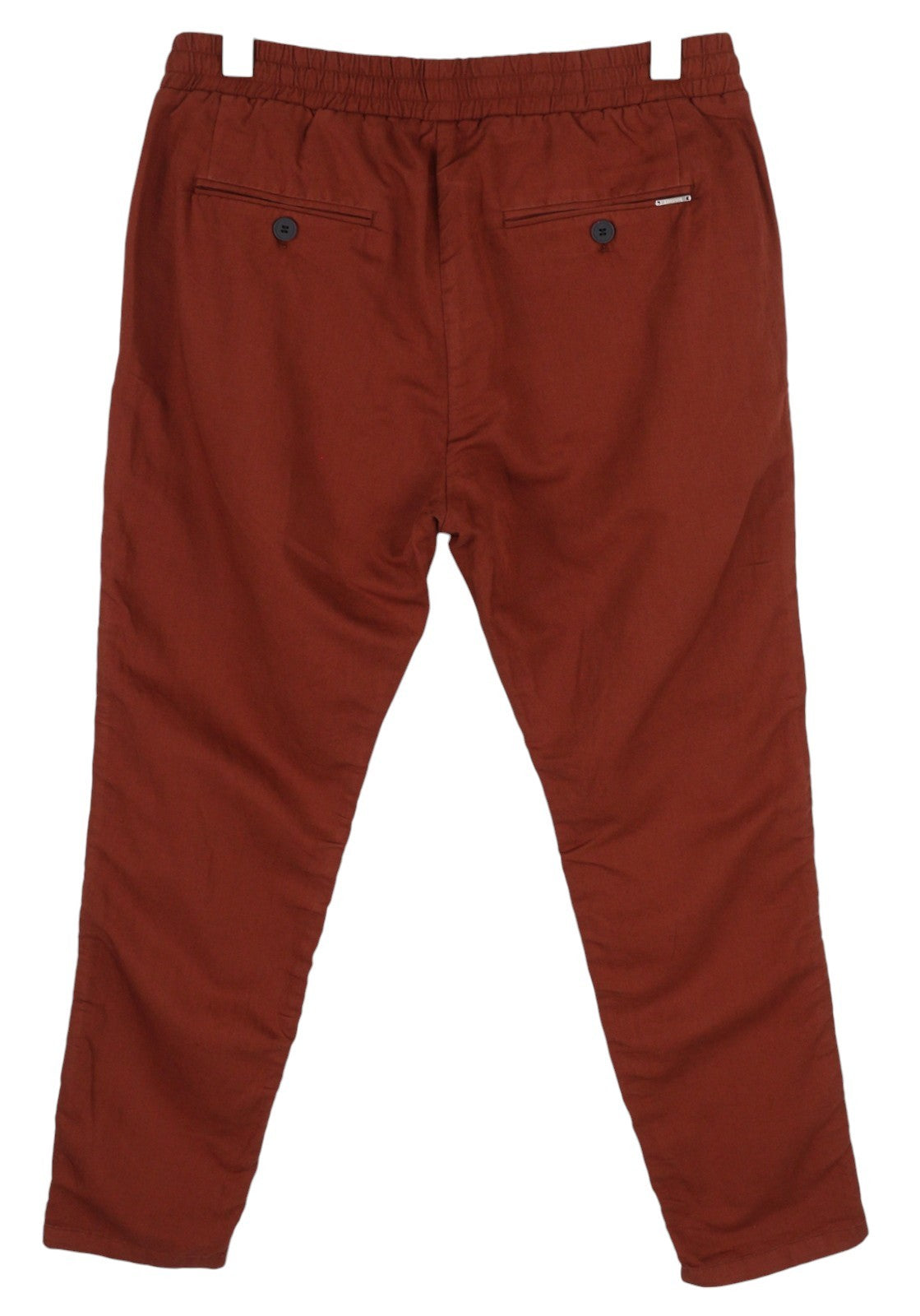 ANTONY MORATO Men's Trousers W28 Brown Linen Blend Elastic Waist