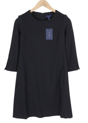 GANT Washable Str Wool A-Line Women's Dress EU34 Dark Blue 3/4 Sleeve