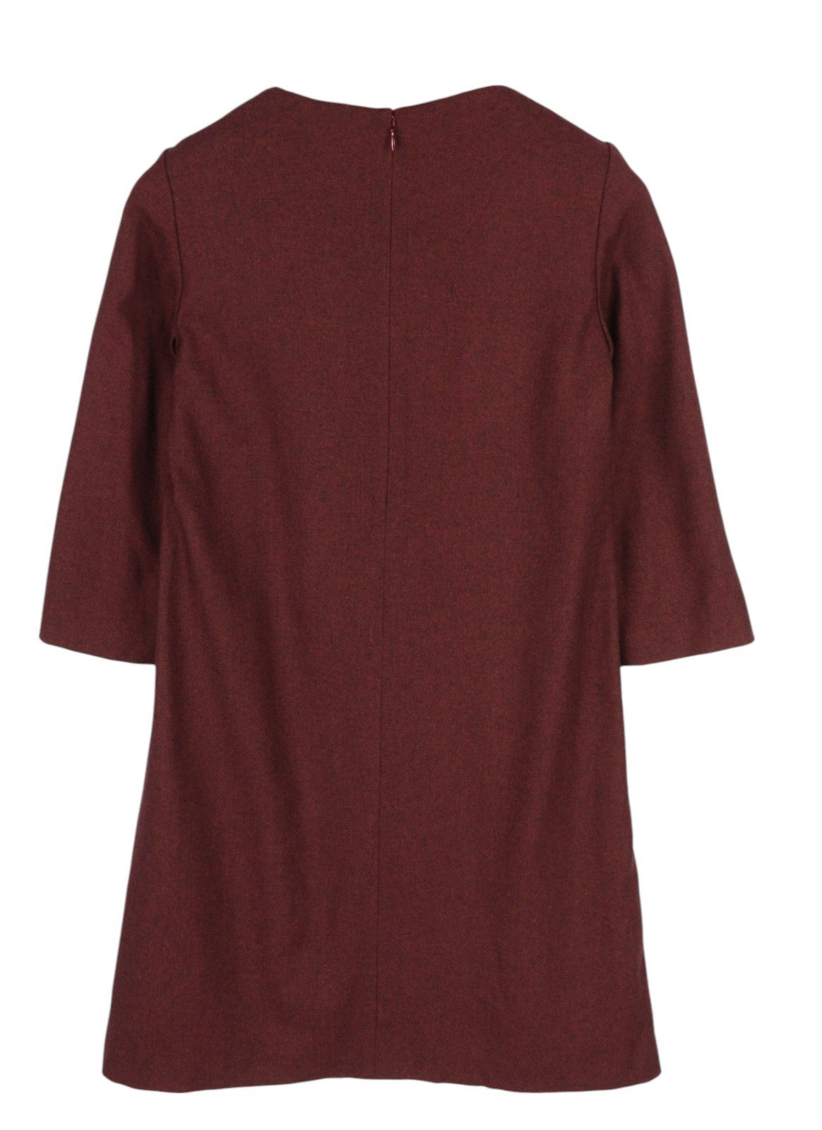 GANT Washable Str Wool A-Line Women's Dress EU36 Burgundy 3/4 Sleeve
