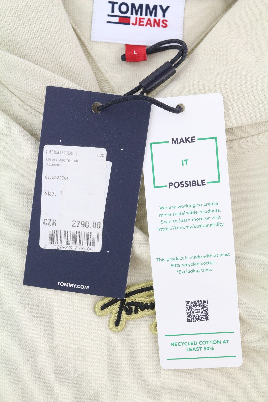 TOMMY HILFIGER RLX Signature Men's Hoodie L White Logo RRP119