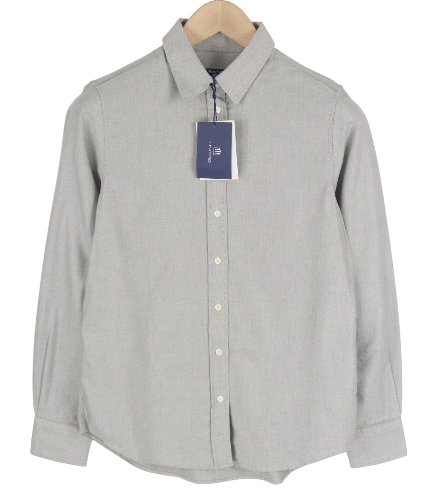 GANT TP Melange Flannel Women's Shirt EU38 Grey Button-Up Casual