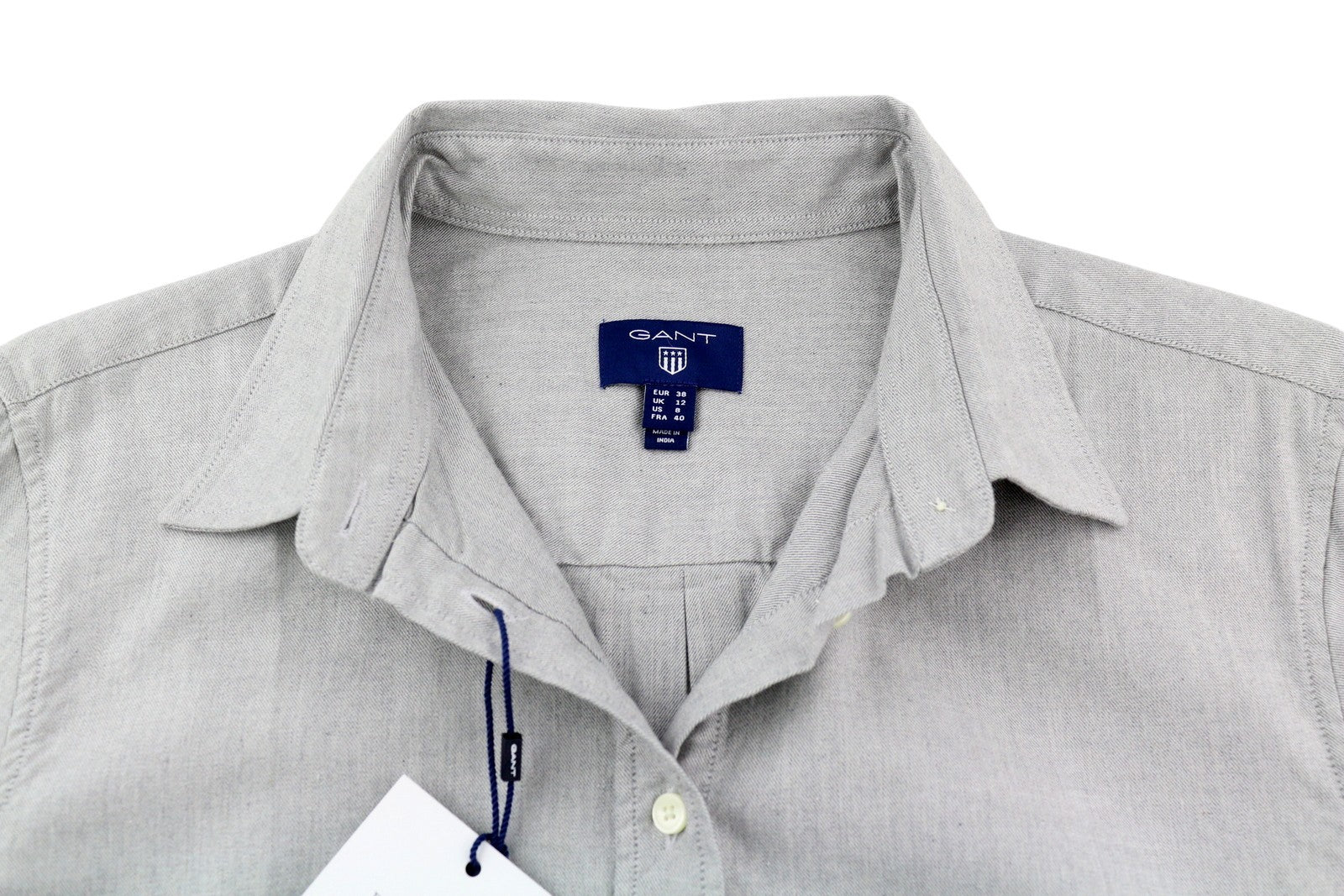 GANT TP Melange Flannel Women's Shirt EU38 Grey Button-Up Casual
