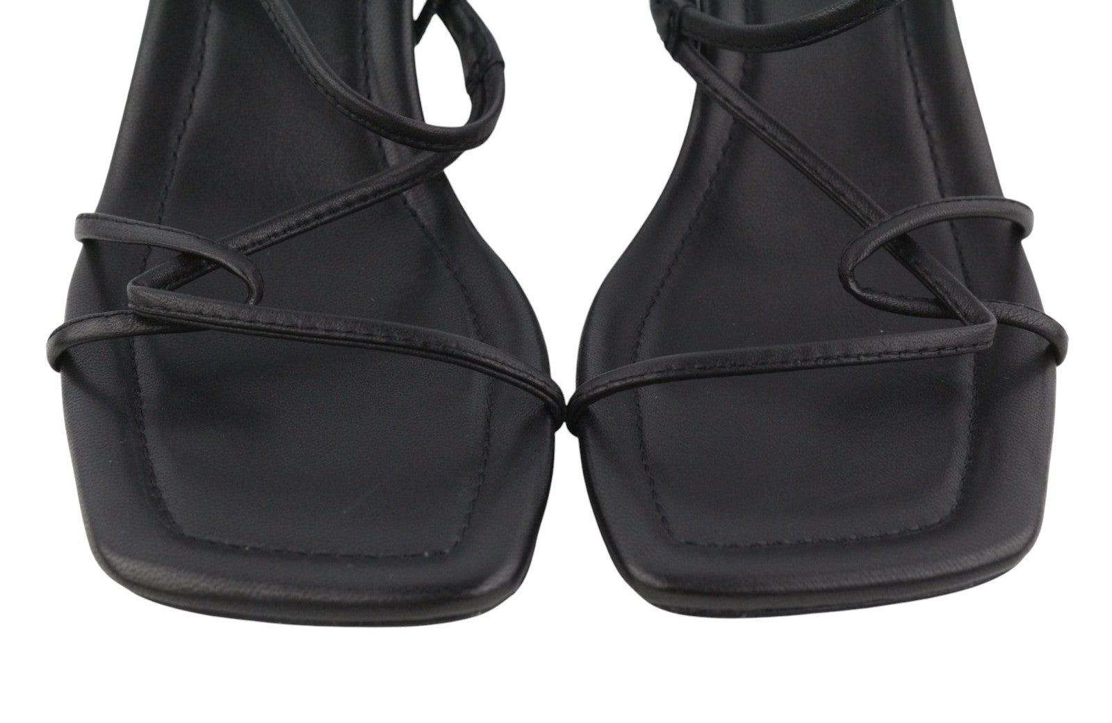 SANDRO Afaye Women Heel EU39 Black Leather Strappy Square Sandals RRP245