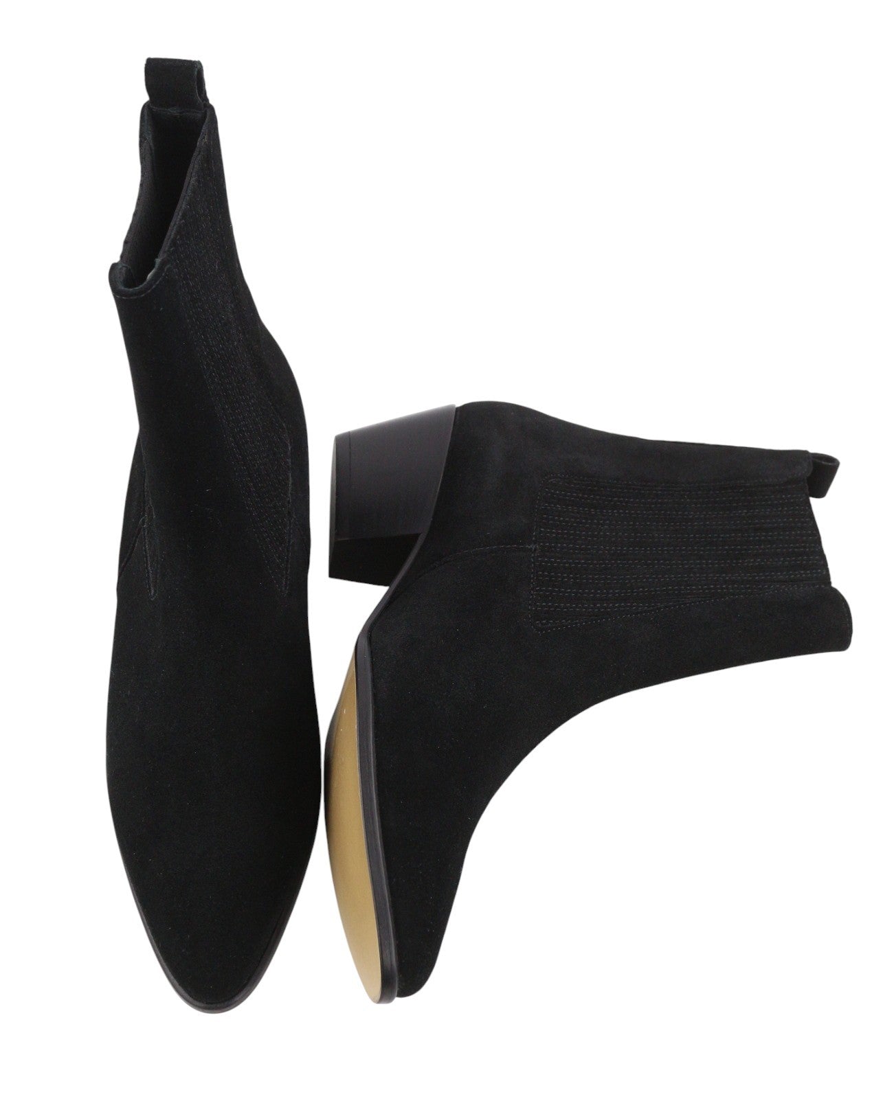 SANDRO Amelya Women Boots EU37 Black Suede Leather Pointed Toe Cowboy RRP295