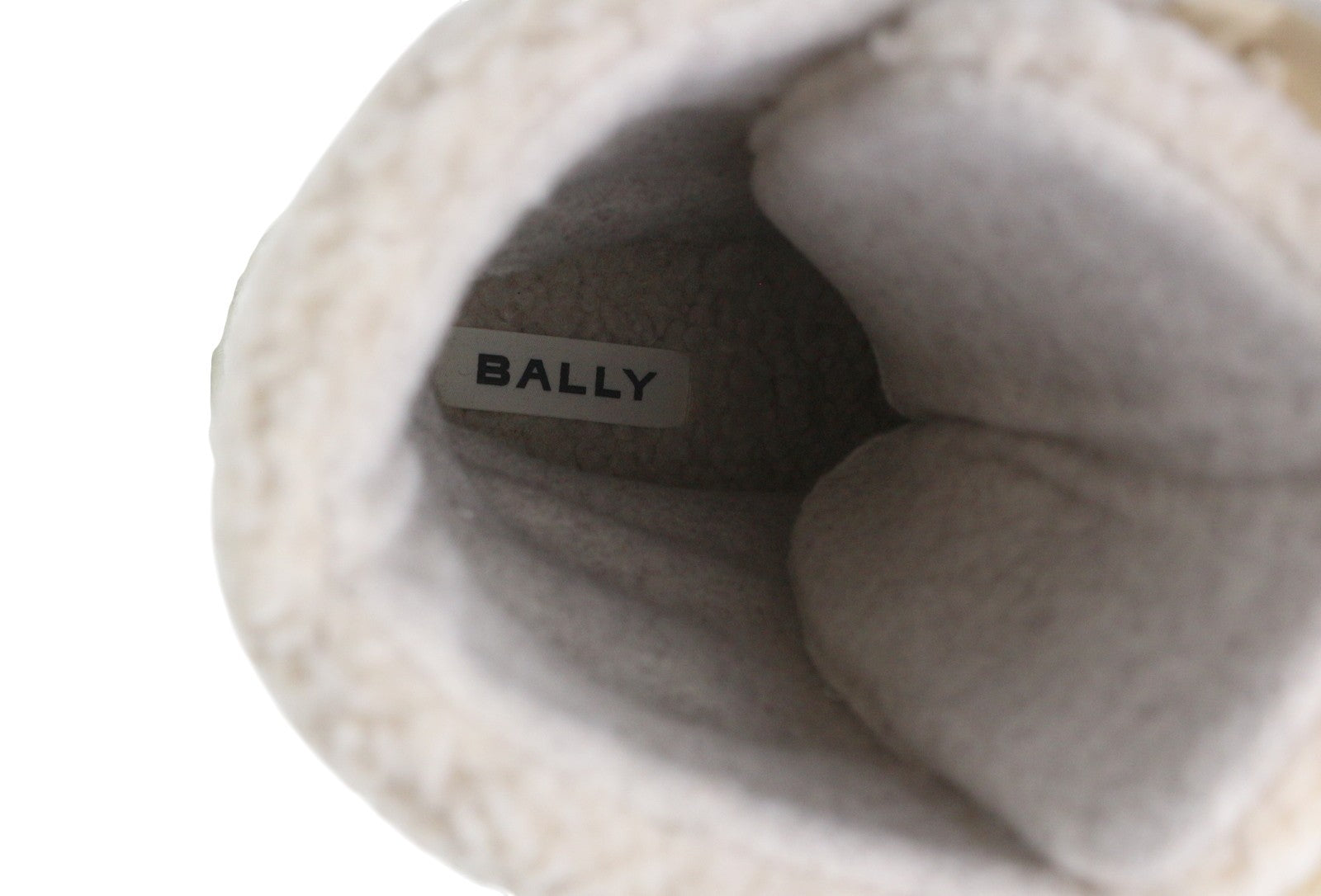 BALLY Ninni Women Boots EU38 Ivory Teddy Shearling Laced Mid Top RRP899