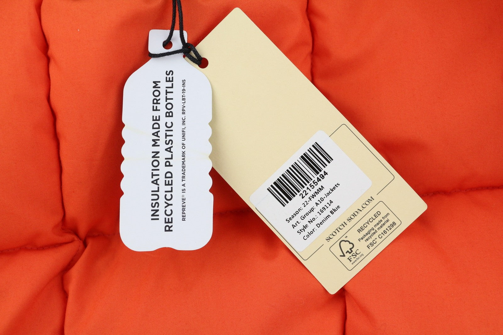 SCOTCH & SODA Men Jacket M Blue Heavy Padded Hooded Mid-Length Parka RRP381