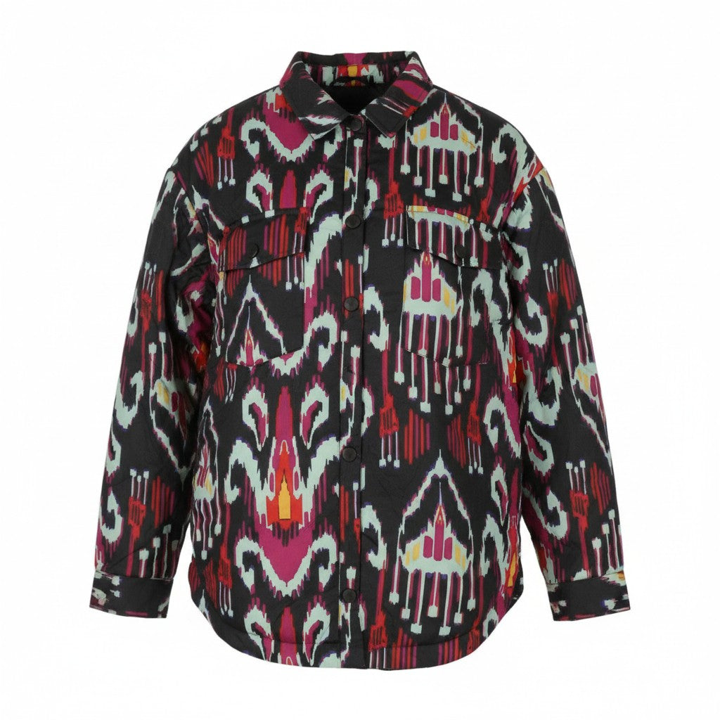 DESIGUAL Eliot Women Jacket M Colourful Abstract Print Padded Snap Button