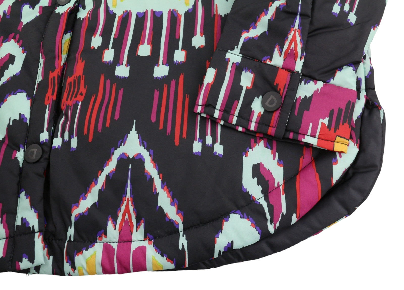 DESIGUAL Eliot Women Jacket M Colourful Abstract Print Padded Snap Buttons