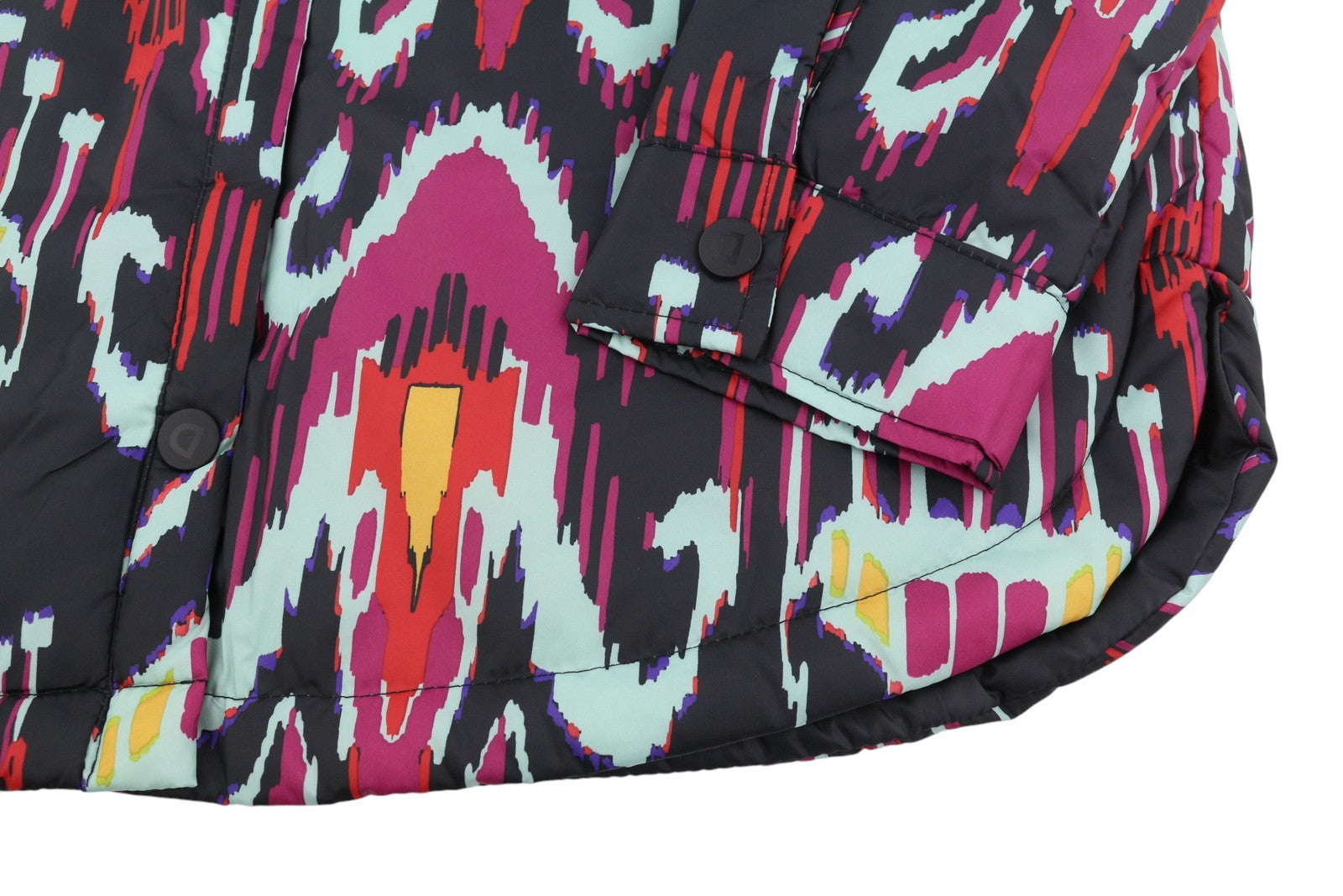 DESIGUAL Eliot Women Jacket M Colourful Abstract Pattern Padded Snap Button
