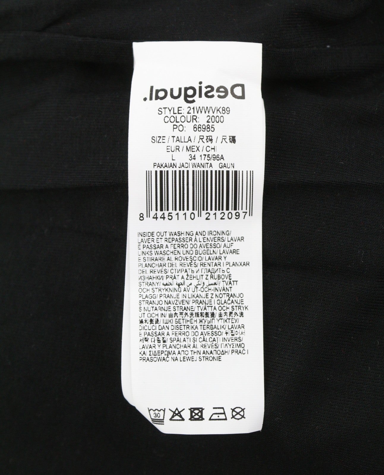 DESIGUAL Roiane Women Dress L Flowers Print Slim Fit Inner Lining Knee-Length