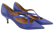 EMPORIO ARMANI X3E374 Women Heels EU37 Blue Leather Strap Pumps