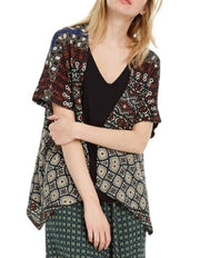 DESIGUAL Jamil Women Jumper M Double Effect Asymmetric Drape 2in1