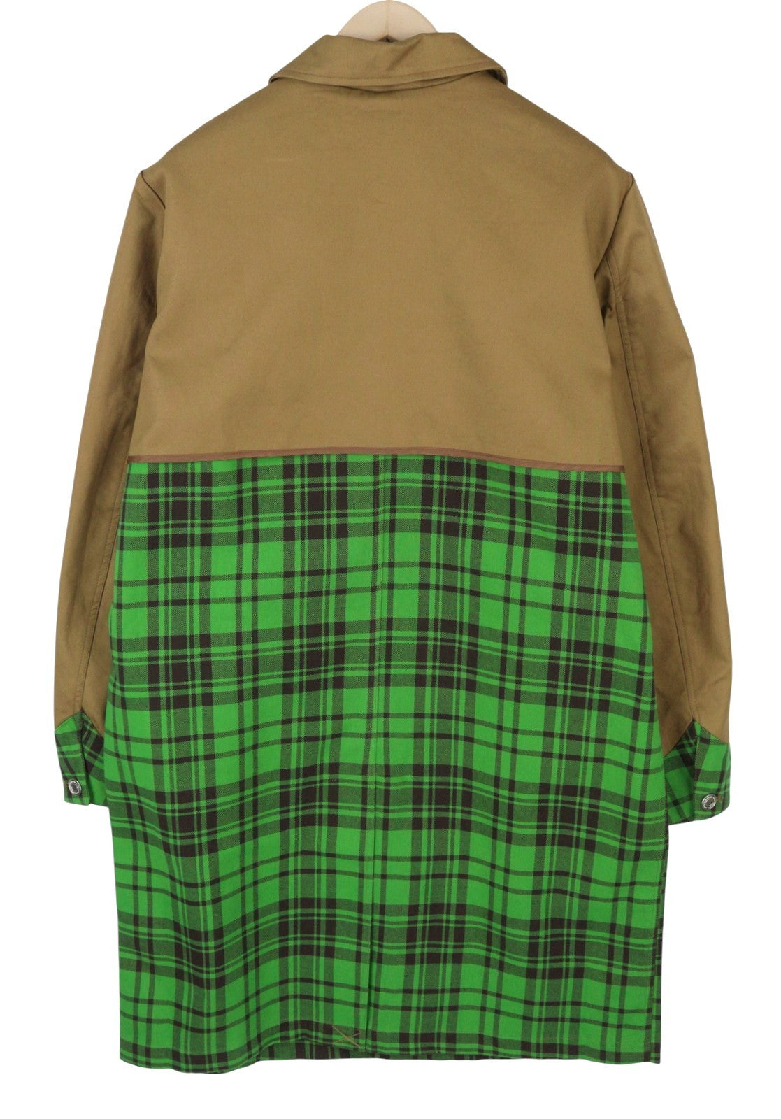 SCOTCH & SODA Men Coat M Green Check Printed Mid-Length Trench RRP349