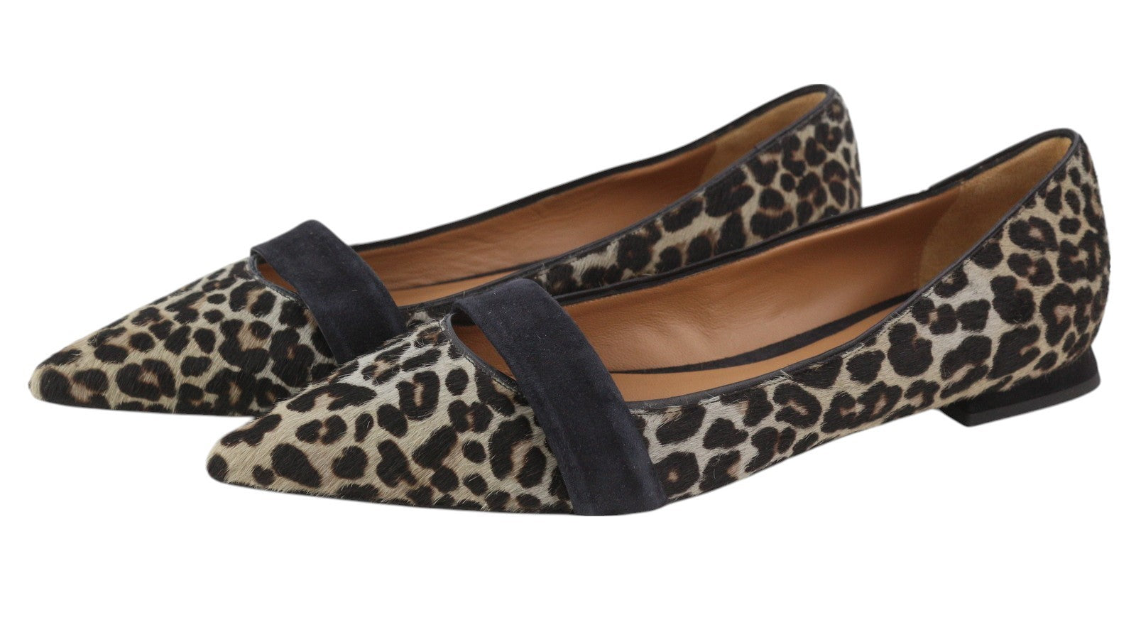 EMPORIO ARMANI X3D238 Women Flats EU37 Animal Suede Trim RRP$299