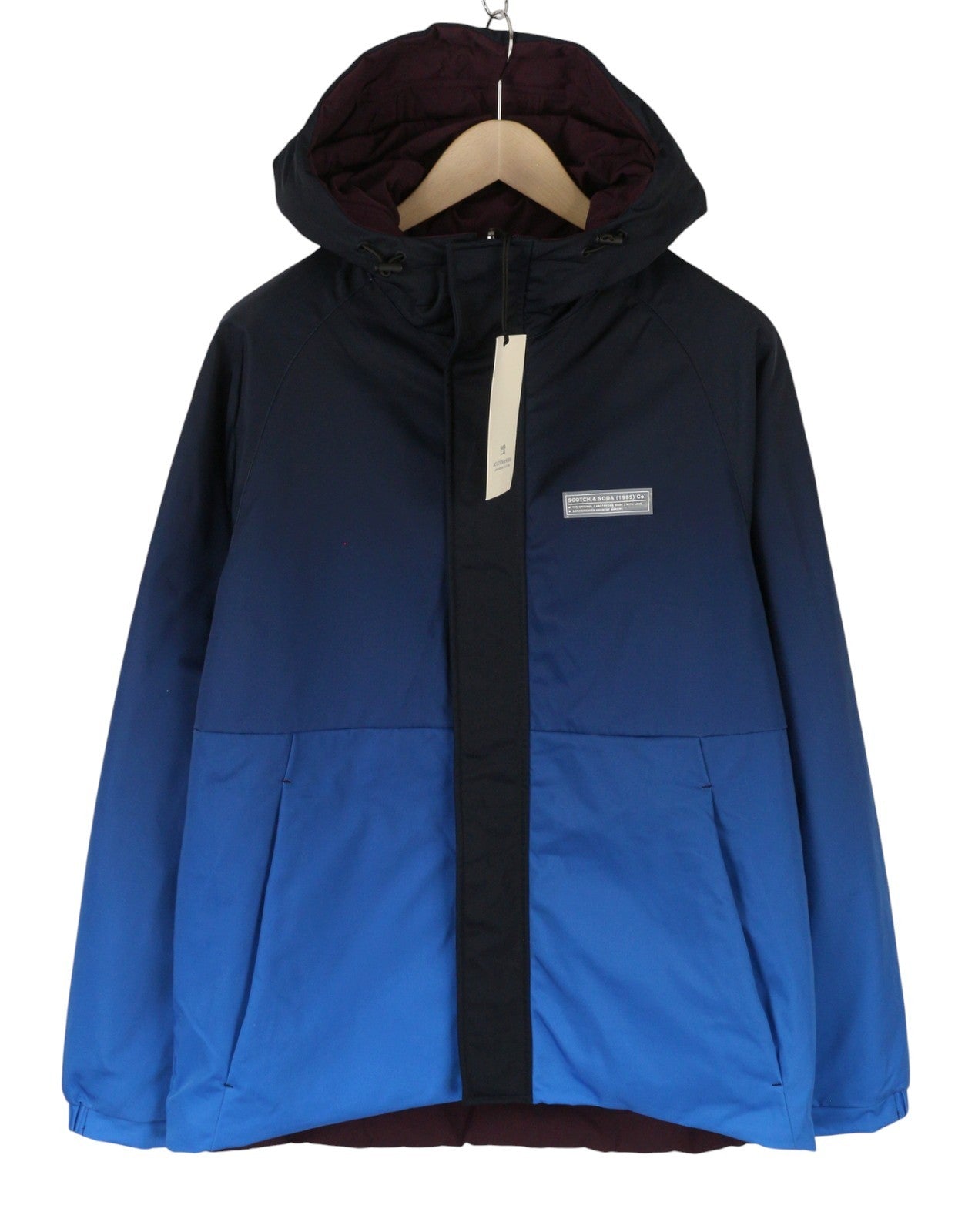 SCOTCH & SODA Men Jacket M Reversible Padded Hooded Pockets Full Zip