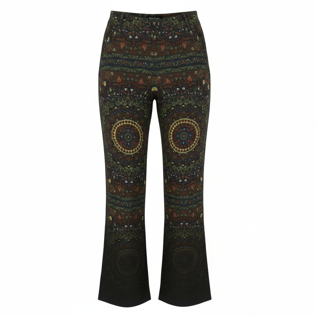 DESIGUAL Tomoe Women Trousers W24 Patterned Wide Leg High Waist Viscose