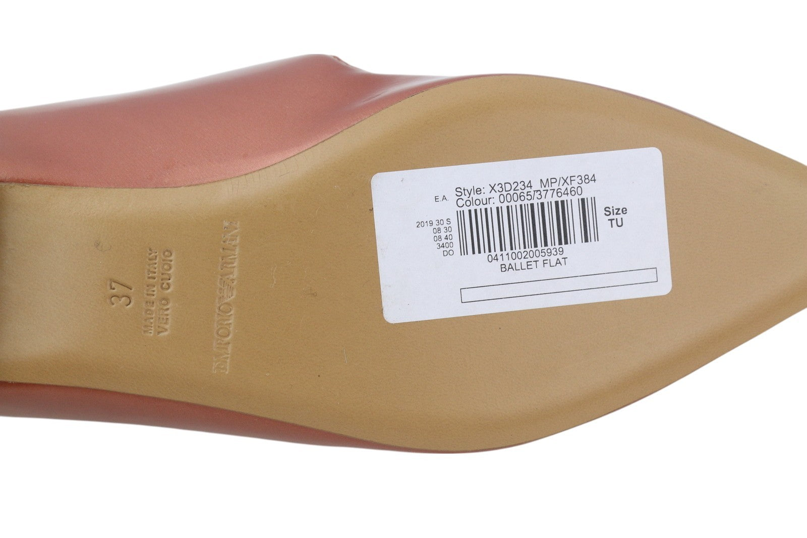 EMPORIO ARMANI X3D234 Women Flats EU37 Brown Buckle Pointed Slip Sandals